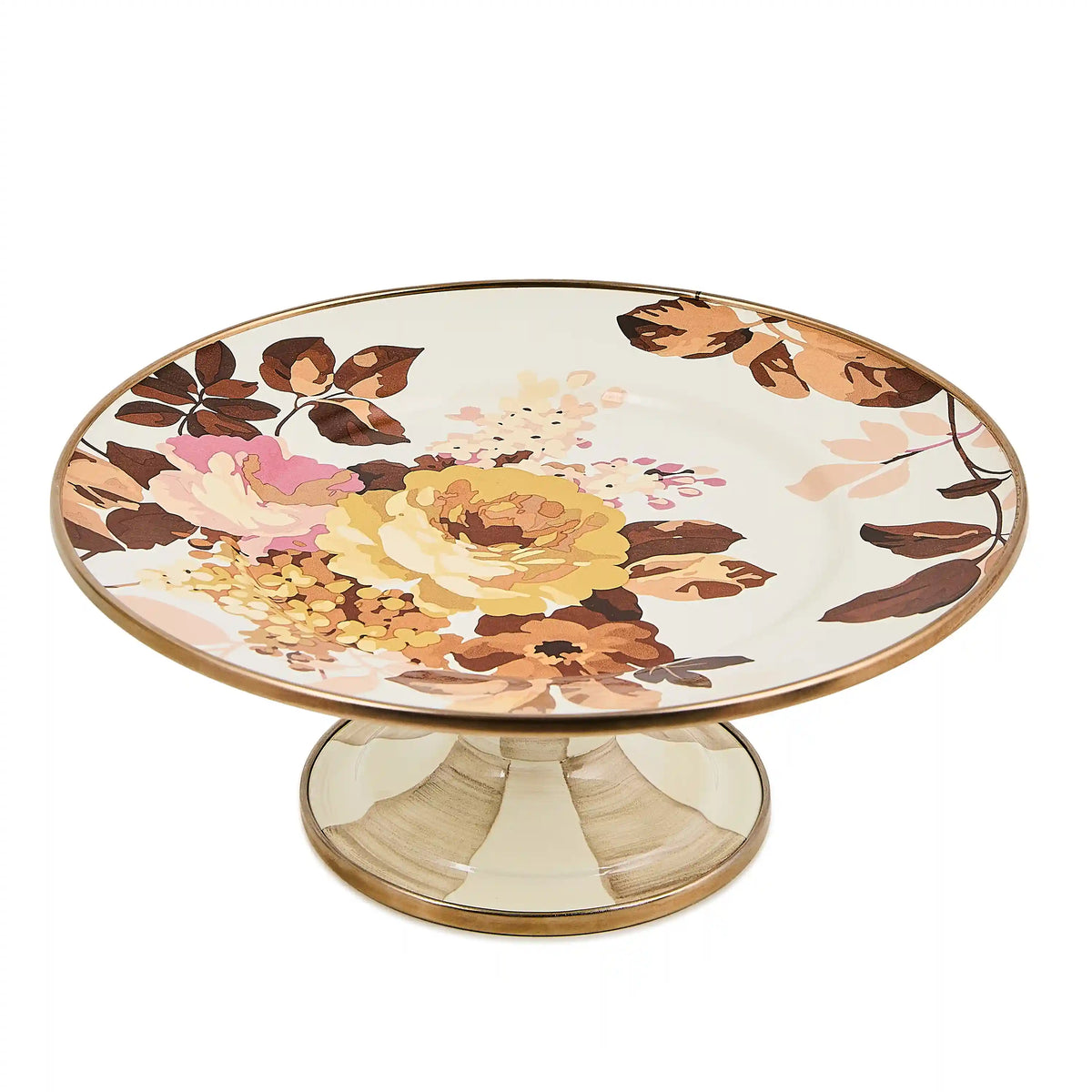 Wild Rose Slate Small Pedestal Platter
