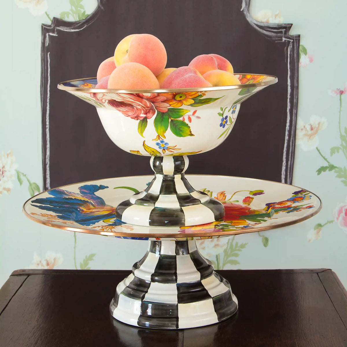 Wild Rose Brown Mini Pedestal Platter