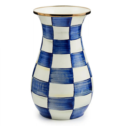 Sterling Check Tall Vase