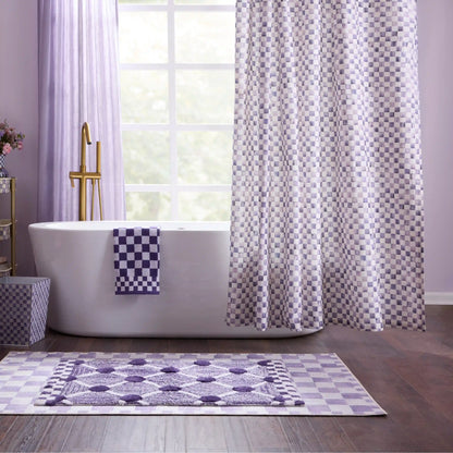 Rosy Check Shower Curtain