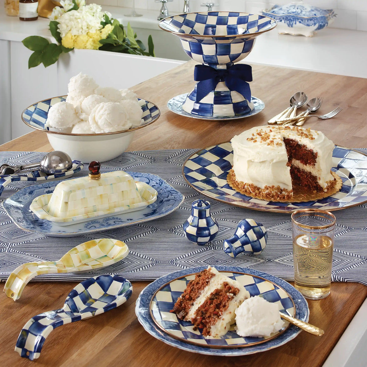 Rosy Check Serving Bowl