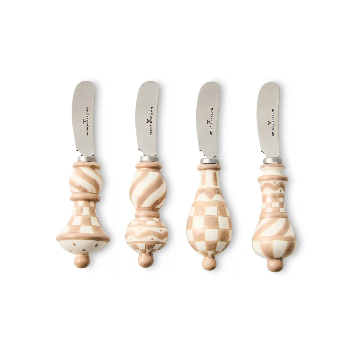 Rosy Check Party Spreaders, Set of 4