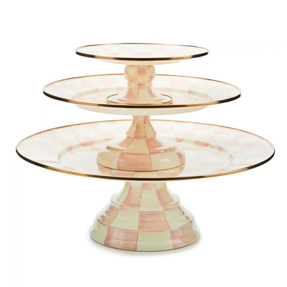Emerald Check Small Pedestal Platter