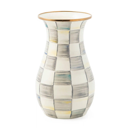 Mocha Check Tall Vase
