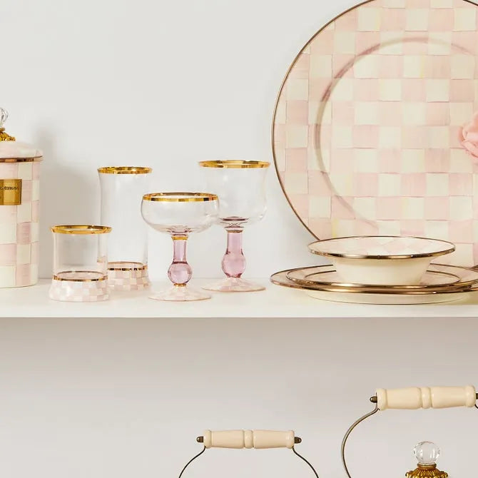 Rosy Check Wine Glass