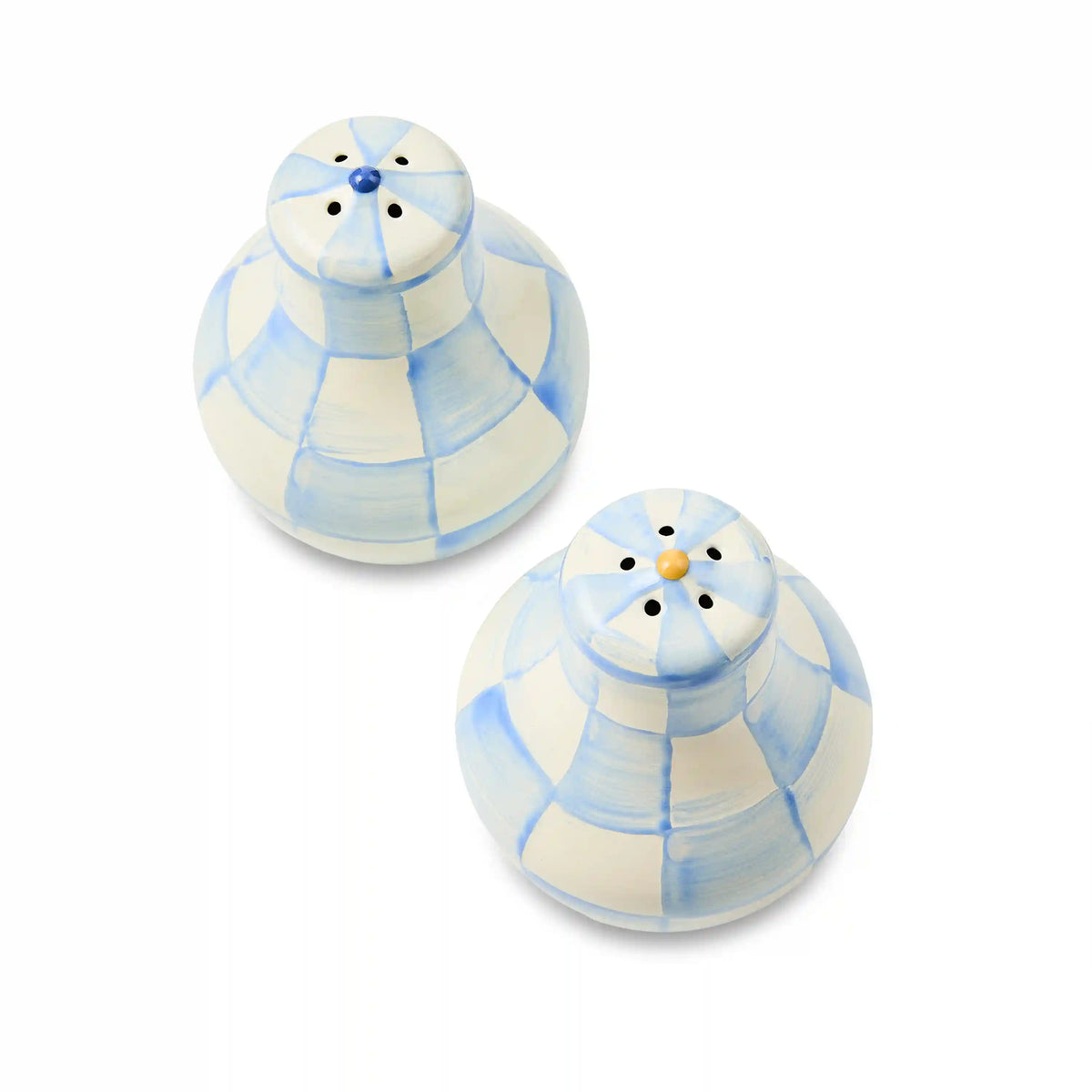 Mocha Check Salt & Pepper Shakers