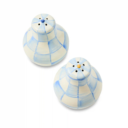 Mocha Check Large Salt & Pepper Shakers