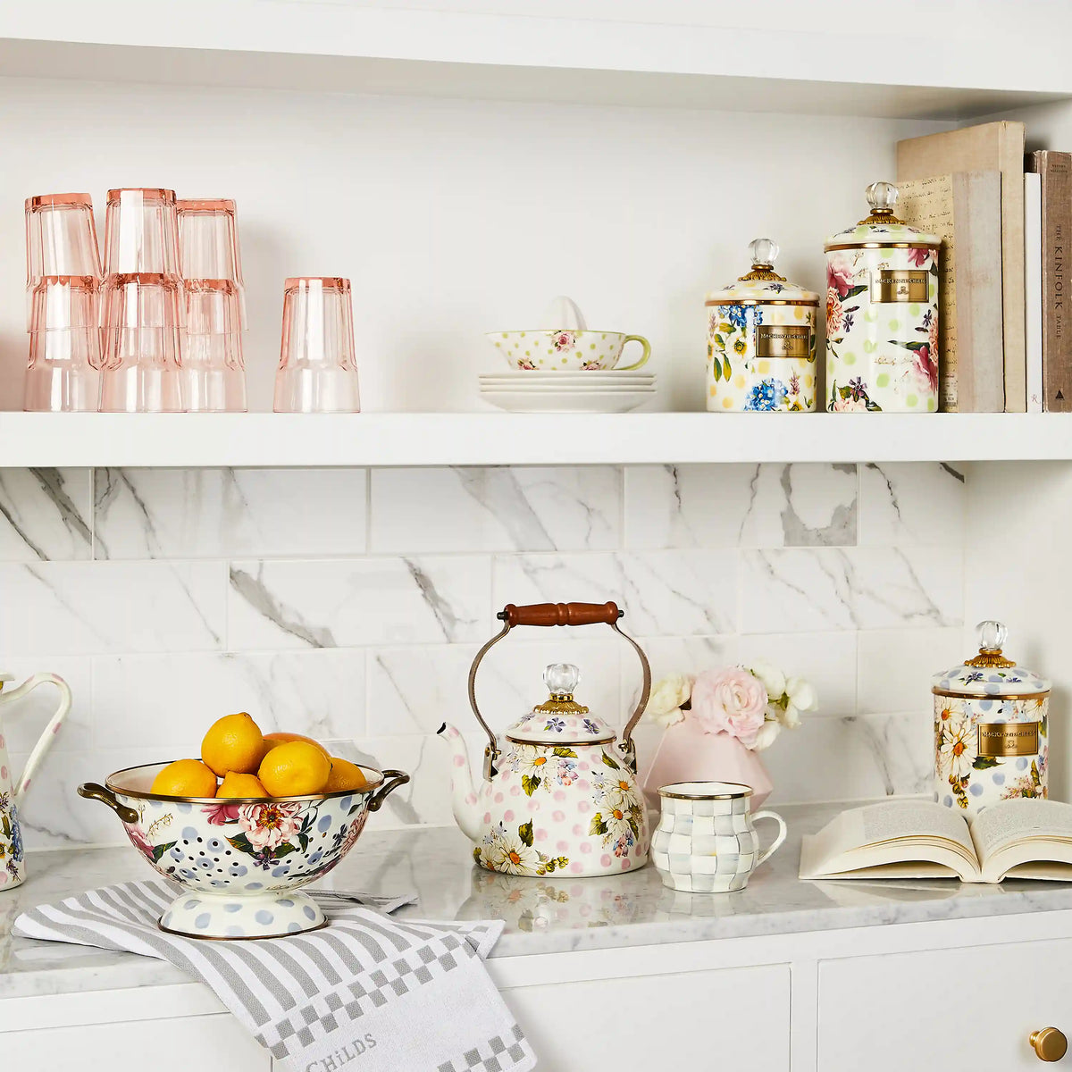 Wild Rose Mauve 2 Quart Tea Kettle