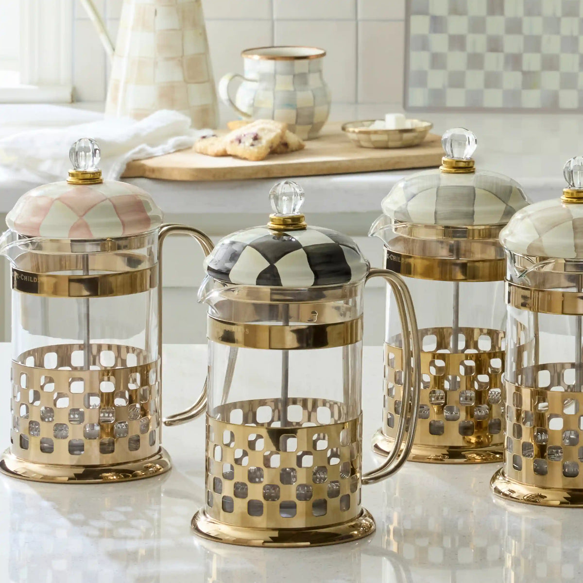 Violet Check French Press