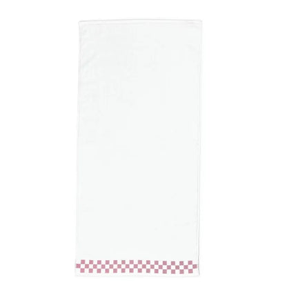 Bath Towel with Rose Check Border