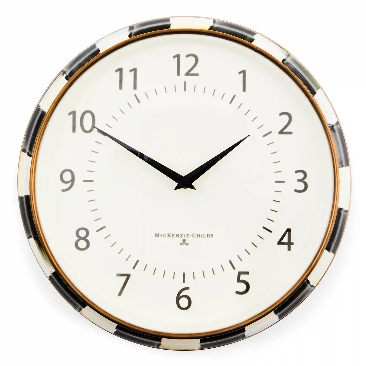 Violet Check School Wall Clock