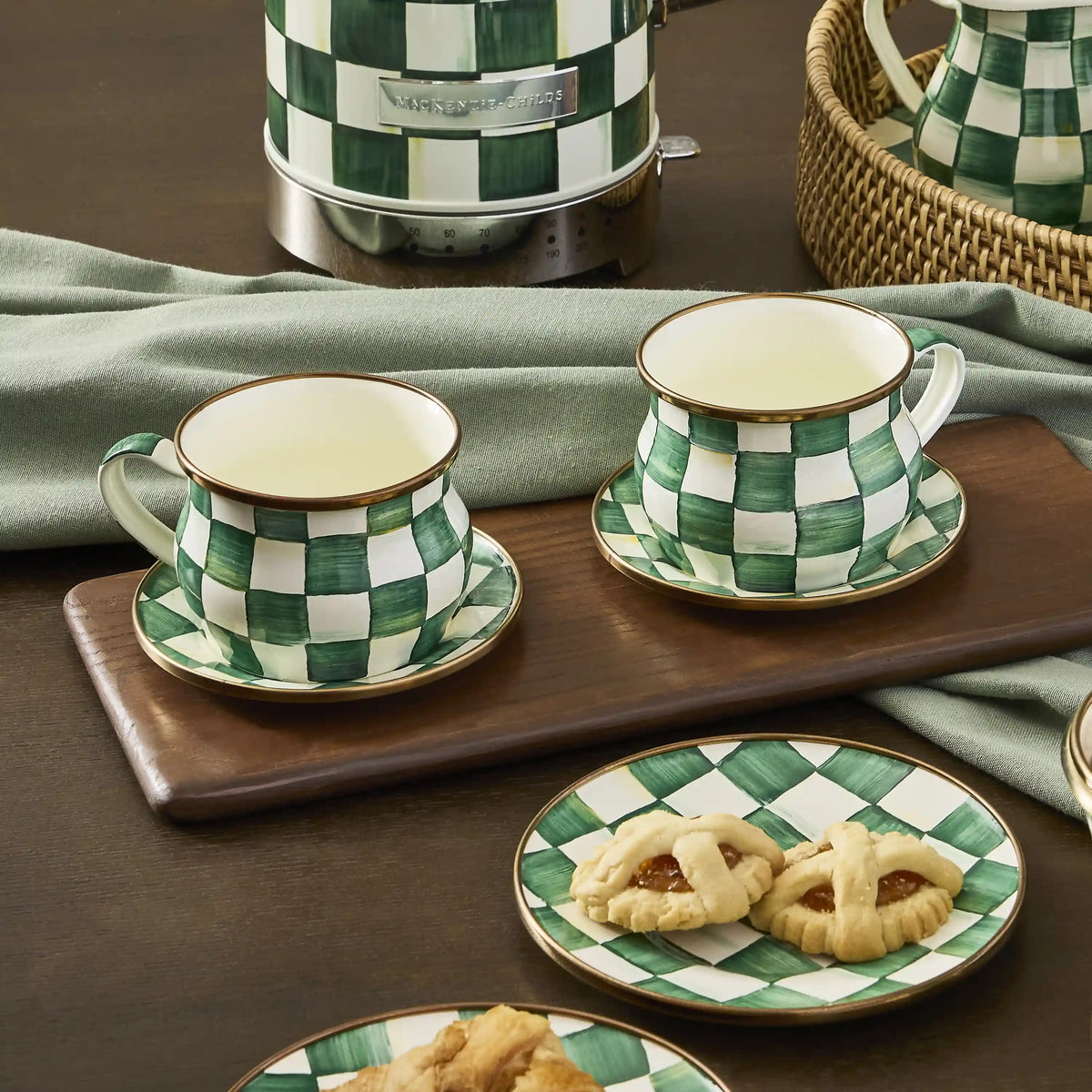 Rosy Check Espresso Cup & Saucer Set