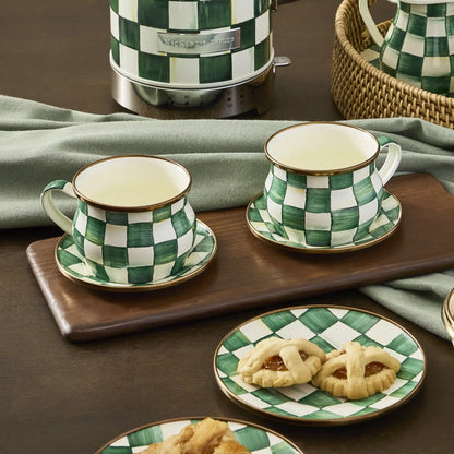 Rosy Check Espresso Cup & Saucer Set