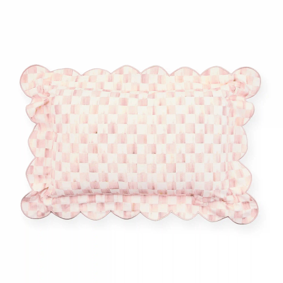 Courtly Check Reversible Scalloped Throw Pillow