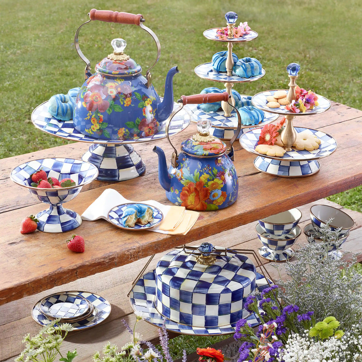 Violet Check Large Compote