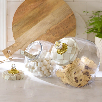 Sweets Jar with Violet Check Lid