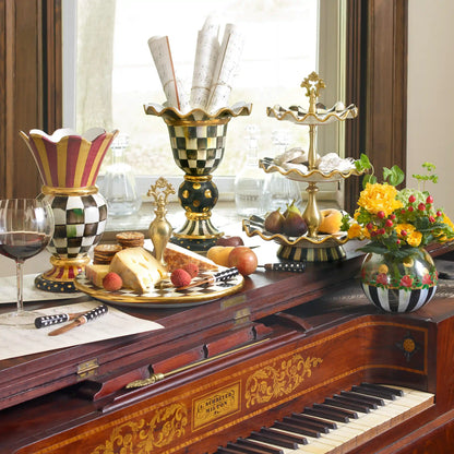 Rosy Check Ceramic Three Tier Sweet Stand
