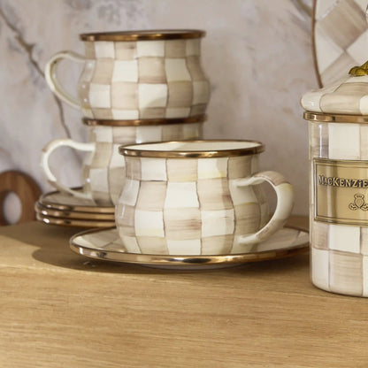 Violet Check Teacup