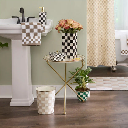 Sterling Check Enamel Tilt Accent Table