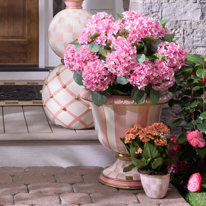 Sterling Check Pedestal Urn