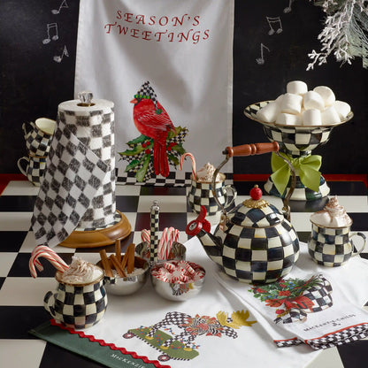 White Flower Market Whistling Tea Kettle