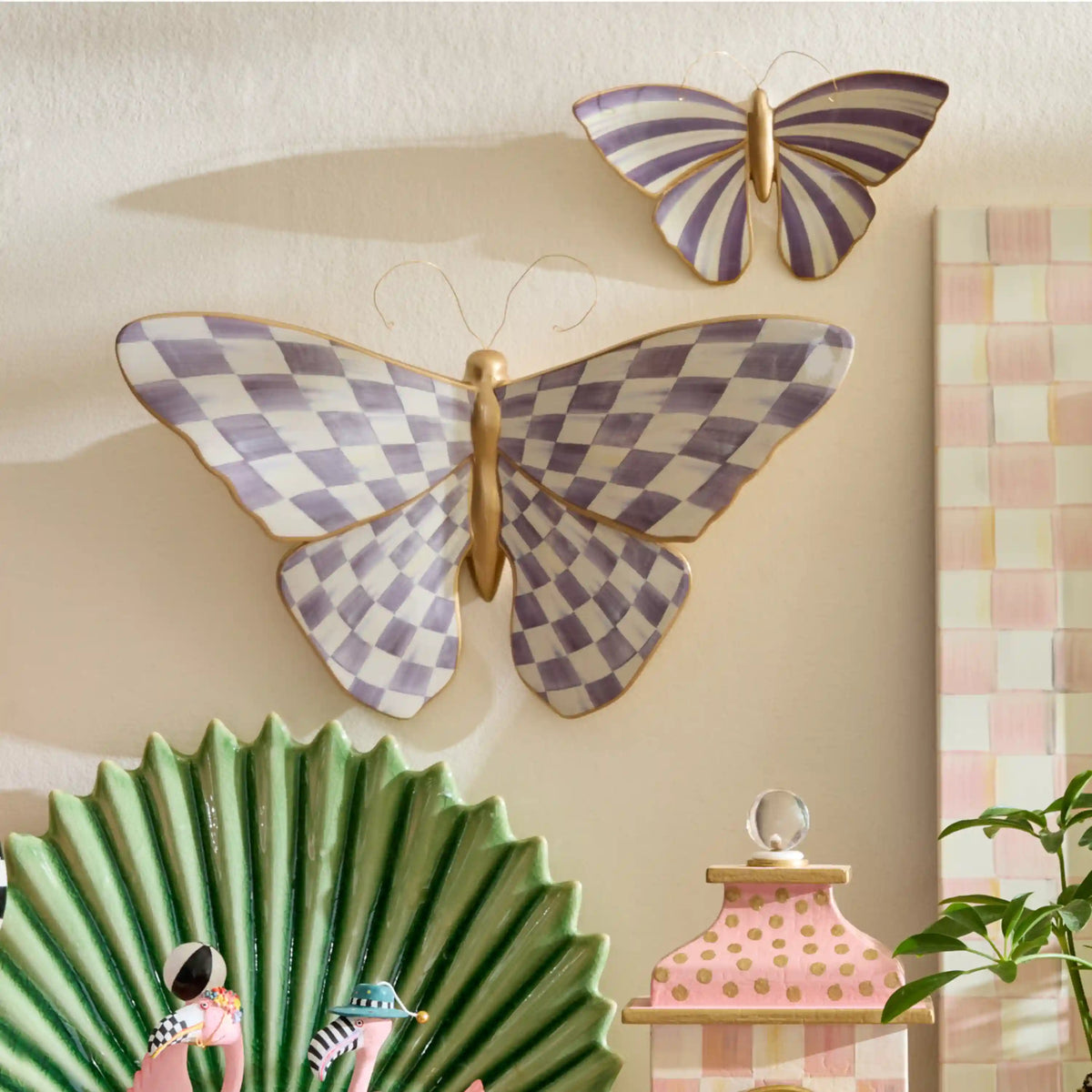 Courtly Check Butterfly Duo Wall Decor