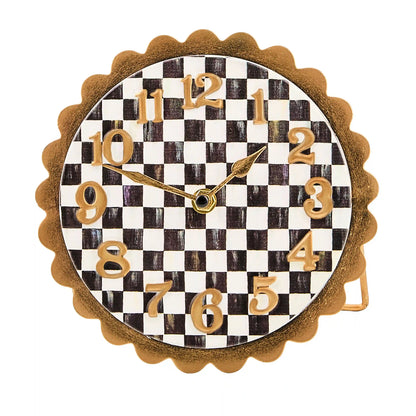 Rosy Check Scalloped Desk Clock