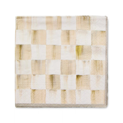 Emerald Check Cocktail Paper Napkins