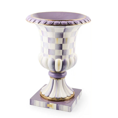 Mocha Check Pedestal Urn