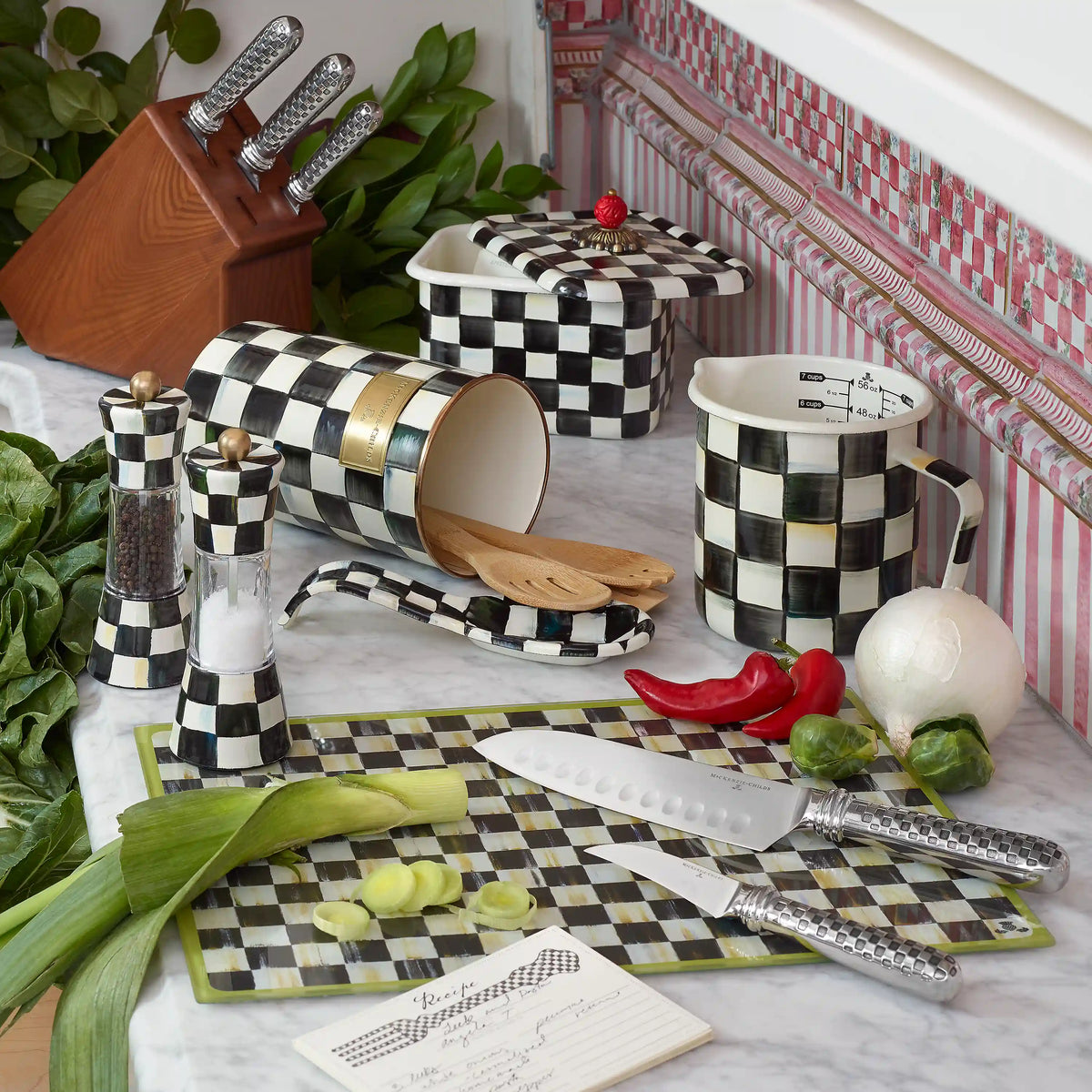 Violet Check Spoon Rest