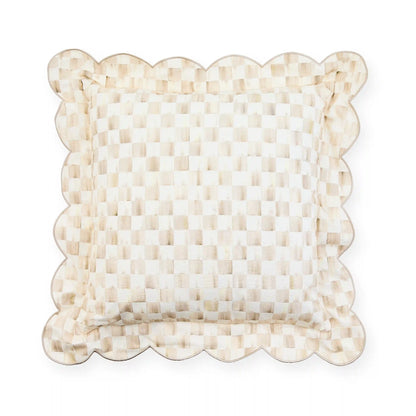 Violet Check Reversible Scalloped Lumbar Throw Pillow