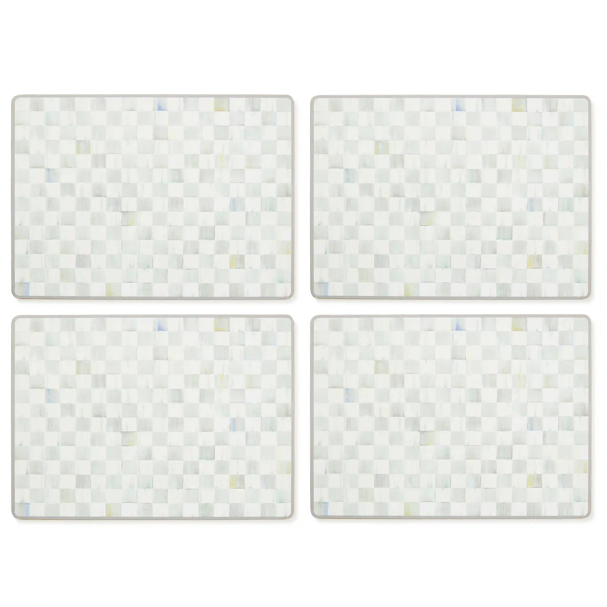 Violet Check Cork Back Placemats, Set of 4