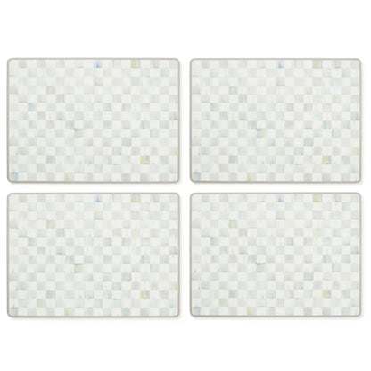 Rosy Check Cork Back Placemats, Set of 4