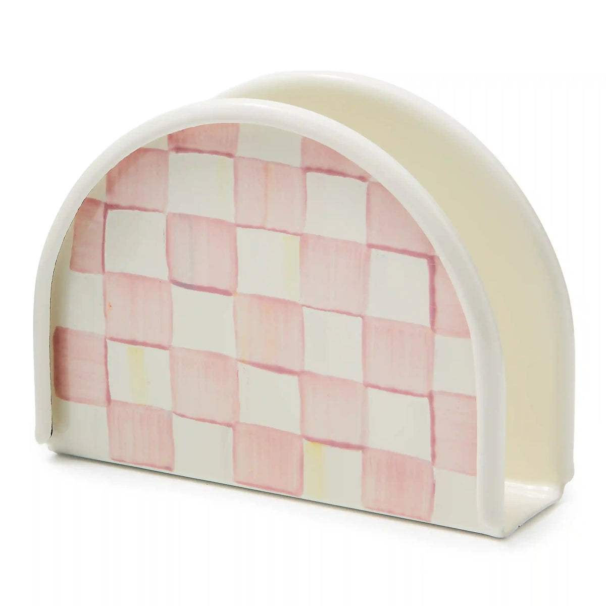Emerald Check Enamel Napkin Holder