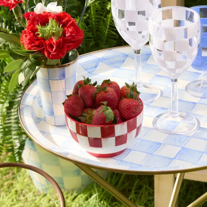 Cherry Check Breakfast Bowls, Set of 4