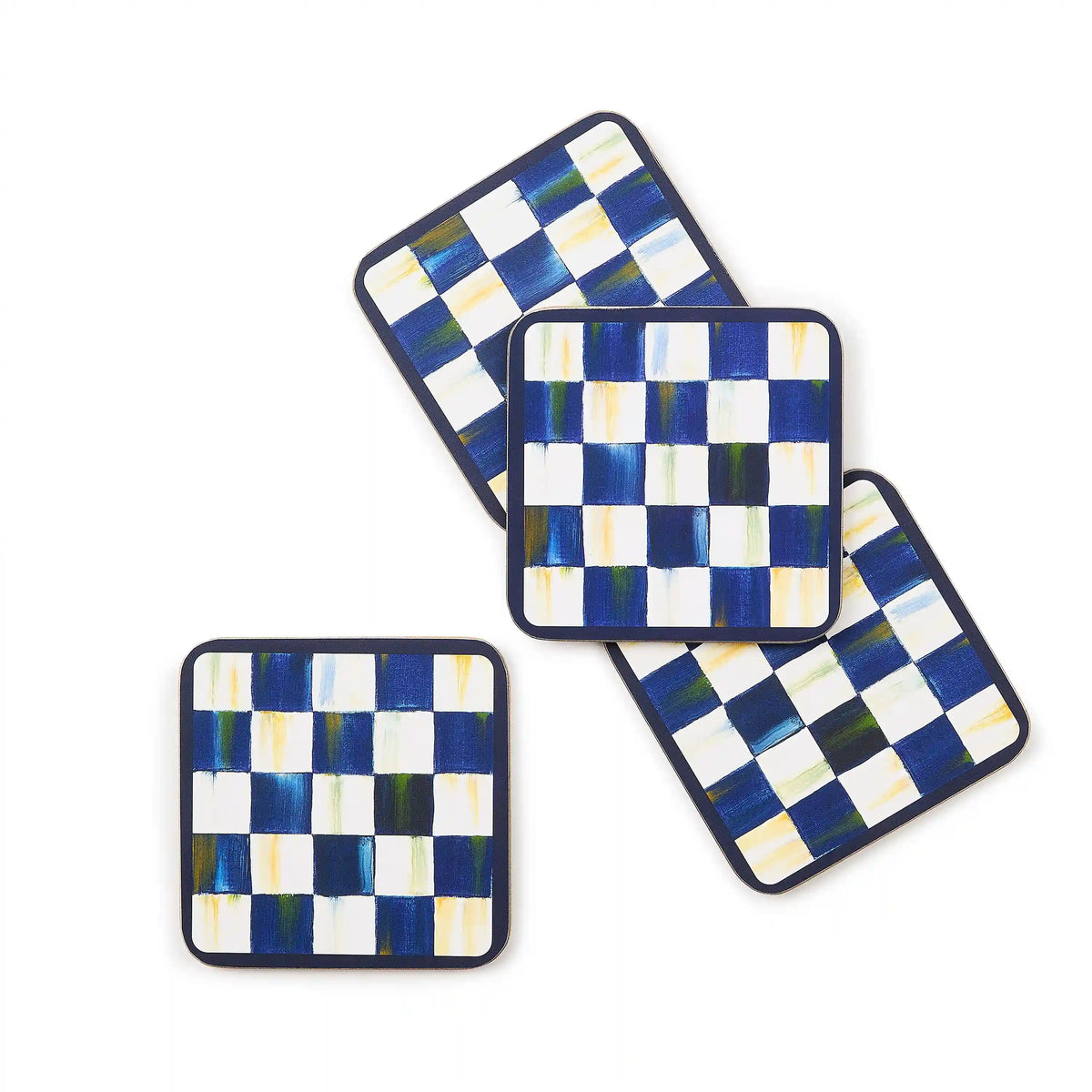 Rosy Check Cork Back Coasters, Set of 4