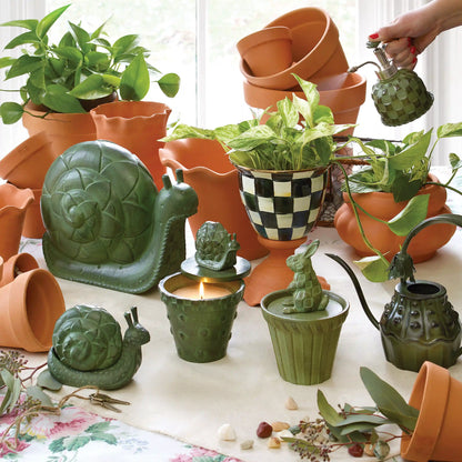 Emerald Check Large Flower Pot