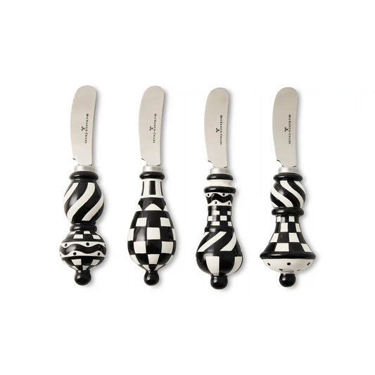 Mocha Check Party Spreaders, Set of 4