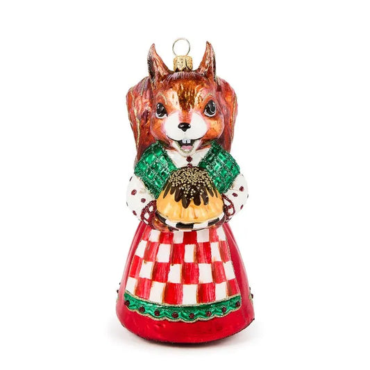 Check It out Squirrel Glass Ornament