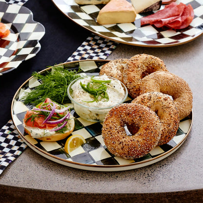 Emerald Check Round Tray