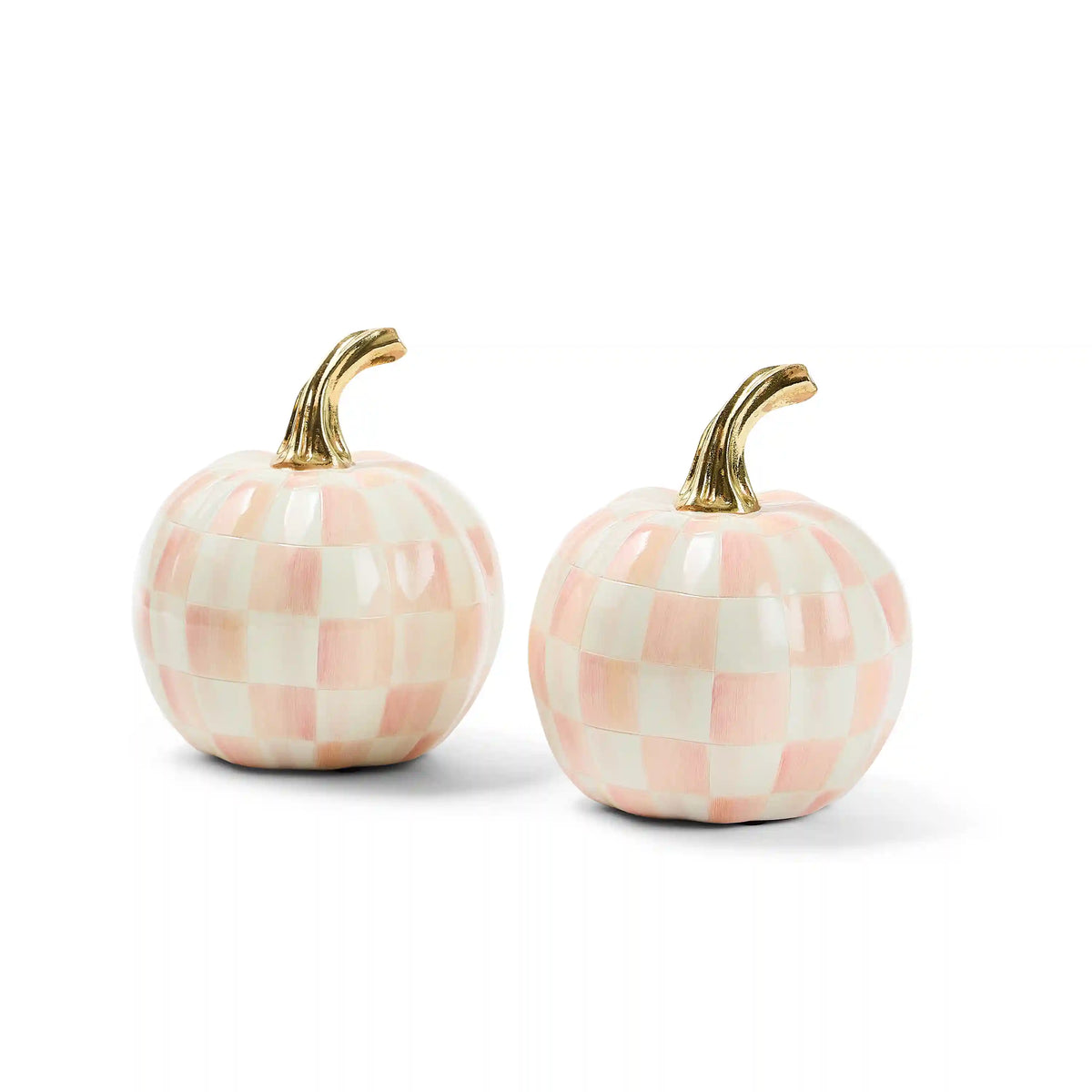 Classic Sterling Check Mini Pumpkin Set of 2