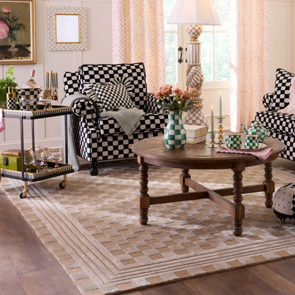 Mocha Tonal Check 8' x 10' Rug