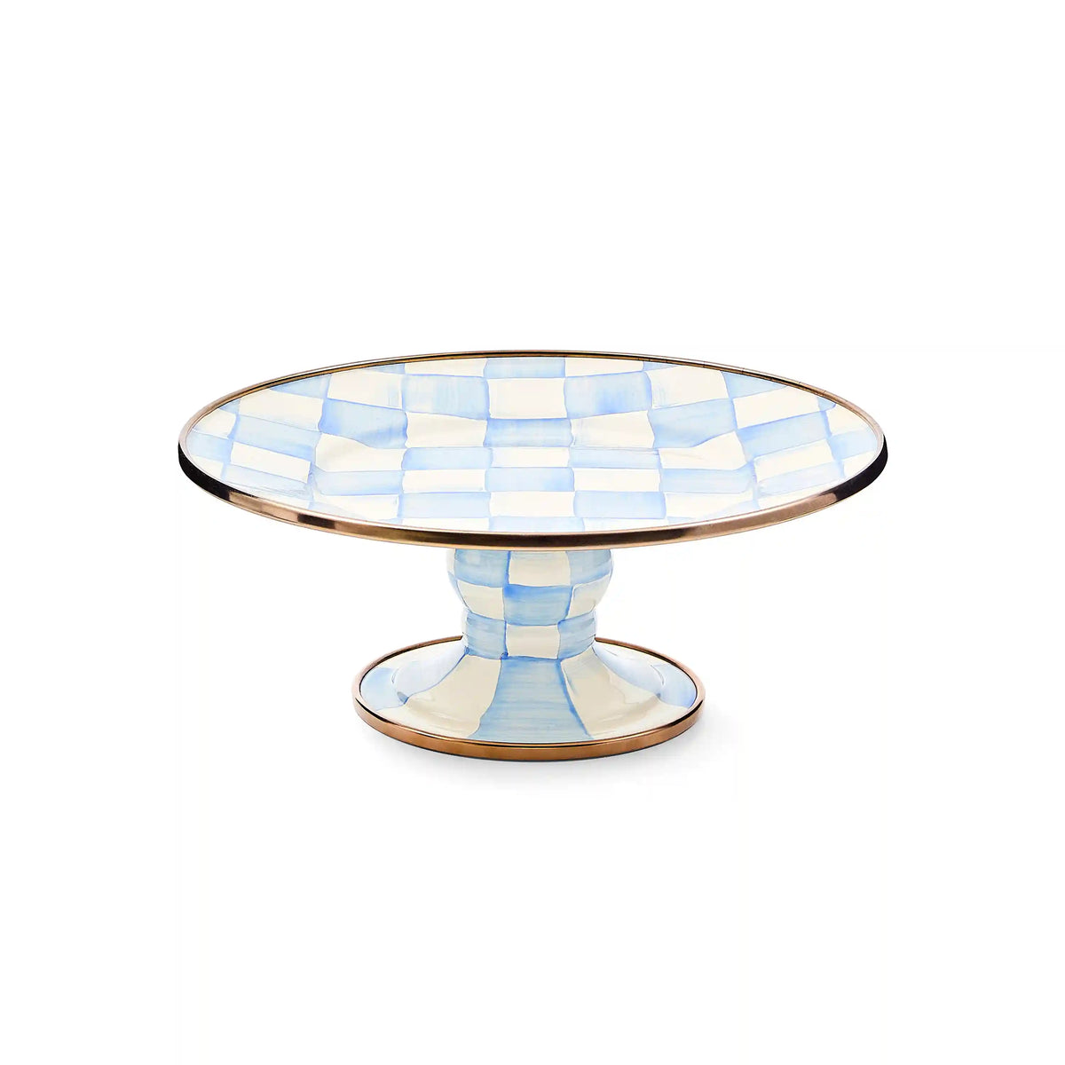 Violet Check Mini Pedestal Platter