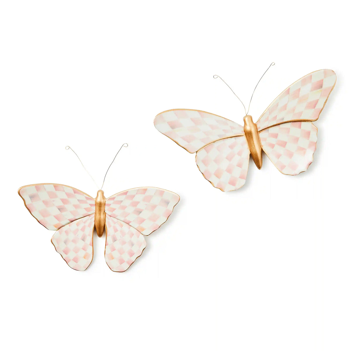 Violet Check Butterfly Wall Decor