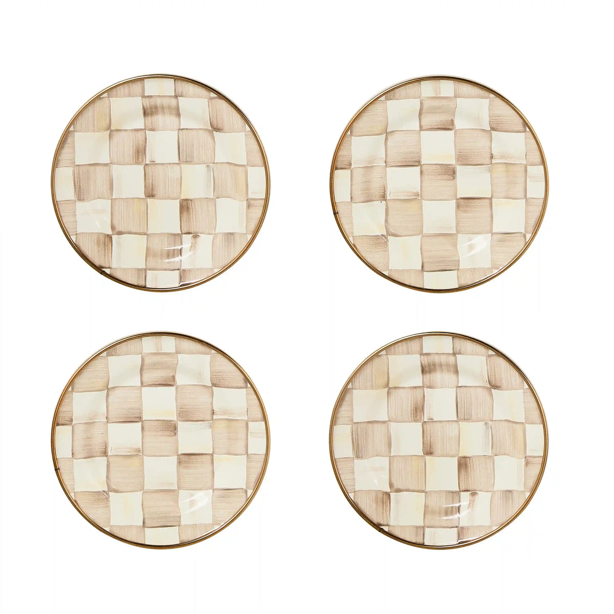 Rosy Check Appetizer Plates, Set of 4
