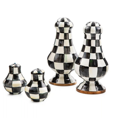 Emerald Check Large Salt & Pepper Shakers