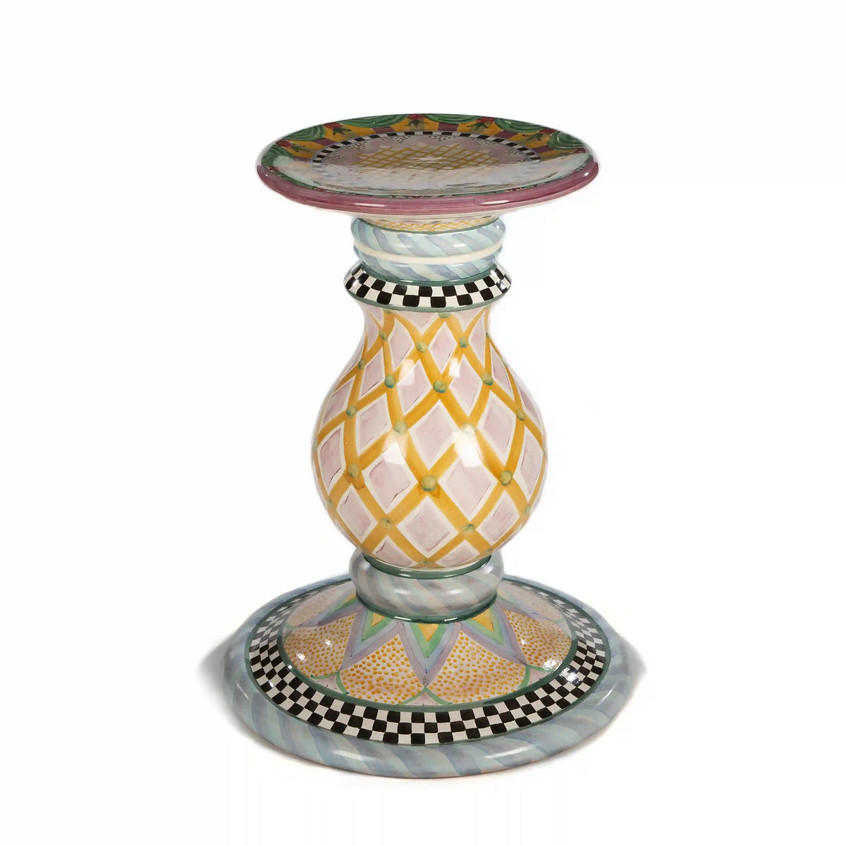 Courtly Check Ceramic Pedestal Table Base
