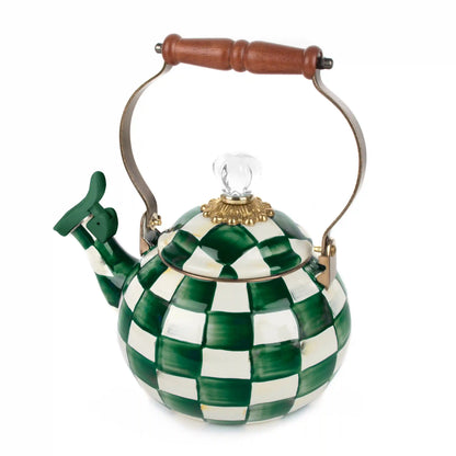 Emerald Check Whistling Tea Kettle