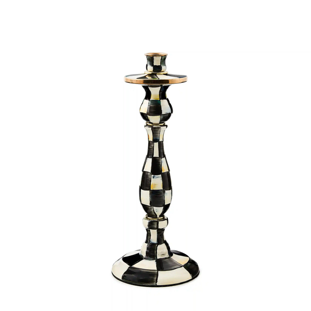 Violet Check Small Candlestick
