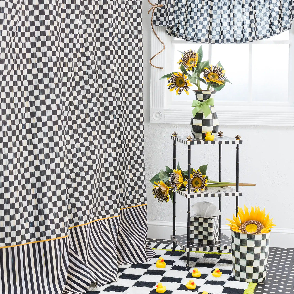 Mocha Check Shower Curtain